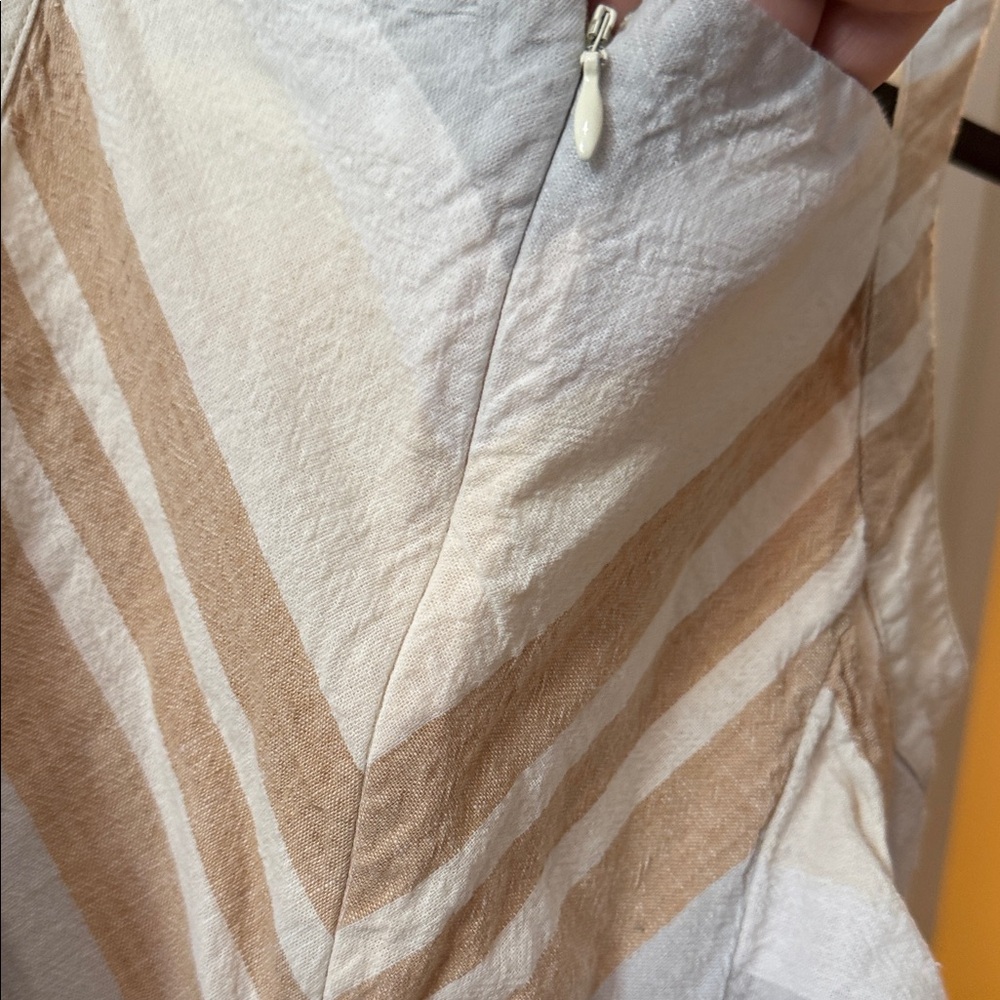 Anthropologie Beige and White Striped Jumpsuit - Picture 7 of 8